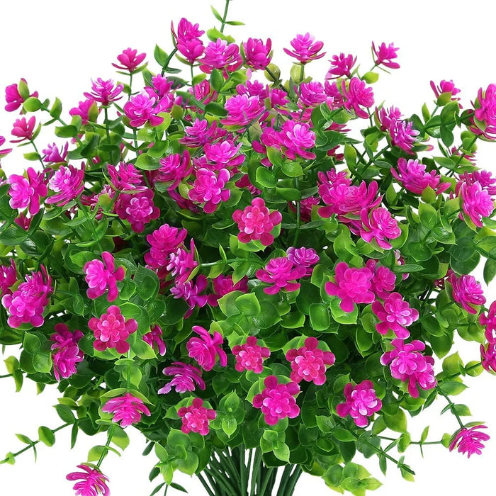 UV Resistant Artificial Flowers – Plastic Hanging Shrubs for Garden, Porch, Window Box & Home Decoration