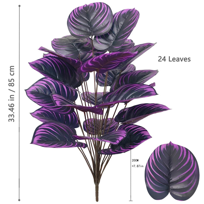 60-105cm Artificial Water Lily & Apple Leaf Potted Plant – Purple Violin Leaf Ornament for Home, Office, and Event Decor
