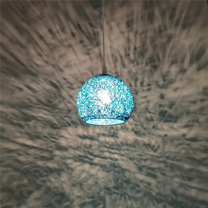 Modern Colorful Round Pendant Light – E27 LED Hanging Lamp for Bedroom, Living Room, Cafe, and Restaurant