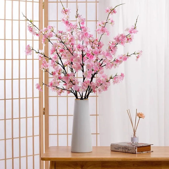 106CM Artificial Cherry Blossom Branch – Silk Peach Blossom for Wedding, Home, and Dining Table Décor