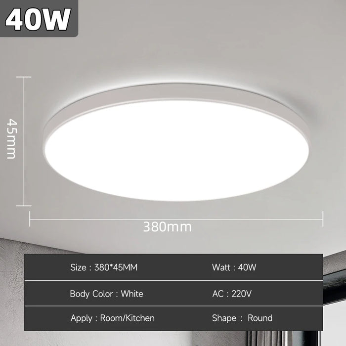 Modern LED Ceiling Lamp – 18W/30W/40W/72W Round Ceiling Light for Living Room, Bedroom, Kitchen, and Bathroom