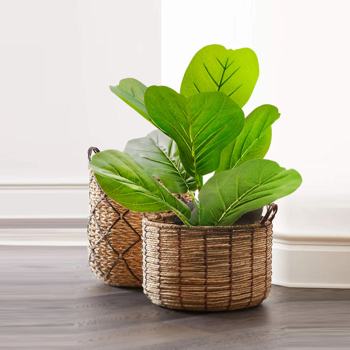 Artificial Violin Ficus Tree – 45-63cm Nordic Style Potted Plant for Home, Office, and Garden Decoration