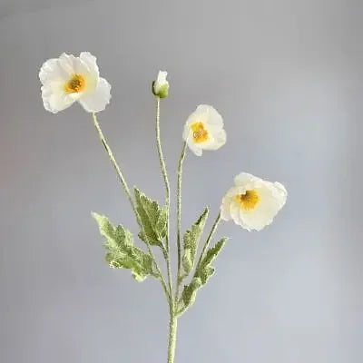 Artificial Poppies Silk Flower Bouquet – Lifelike Papaver Rhoeas for Wedding, Home, Photography, and Event Decor – 60cm Stem