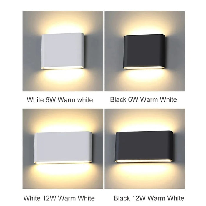 Outdoor Waterproof LED Porch Lights – Dual-Head Up & Down Wall Lamp, IP65 Rated, Modern Aluminum 6W/12W AC85-265V for Indoor & Outdoor Use