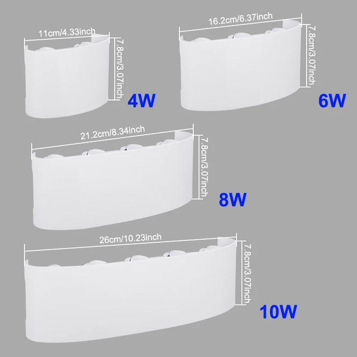 Modern LED Wall Light – IP65 Waterproof Outdoor Wall Lamp for Garden, Porch, Bathroom, and Bedroom Lighting (4W–10W Options)