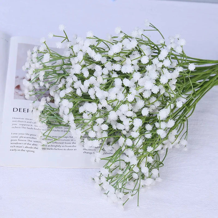90 Heads Artificial Gypsophila Flowers – 61cm Plastic Floral Branch for DIY Wedding, Party, and Home Decorations