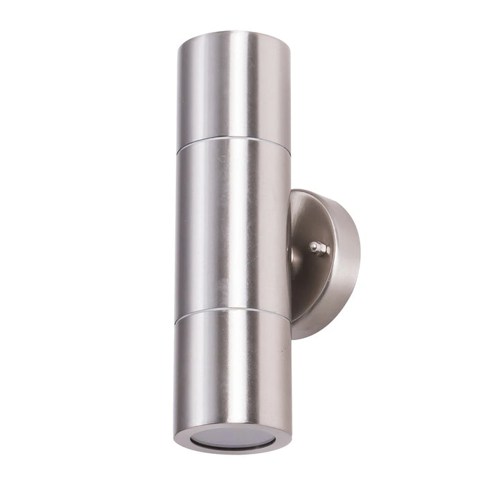 Modern Stainless Steel LED Wall Lamp – IP65 Waterproof Up and Down Outdoor Light for Porch, Garden, Corner, or Bedroom (10W, GU10, Warm/White Light)