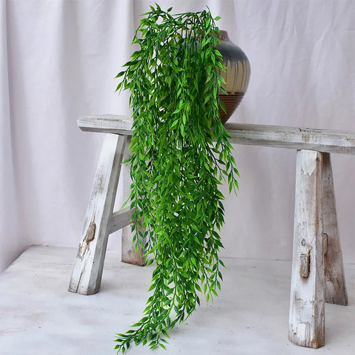 90cm Artificial Willow Rattan Plant – Weeping Willow Wall Hanging Decoration for Ceiling, Home, Wedding, and Party Decor