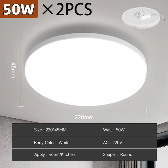 Modern LED Ceiling Lamp – 18W/30W/40W/72W Round Ceiling Light for Living Room, Bedroom, Kitchen, and Bathroom