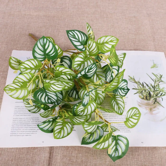 Artificial Plastic Plants for Home Decor – Faux Jungle Wall Grass Greenery for Garden, Party, and Interior Decoration (5 Pcs)
