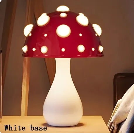 Amanita Mushroom Lamp – LED Tricolored Bulb, AC or USB Powered, Warm Light Biomimetic Fly Agaric Desk Light for Living Room, Bedside, Hotel