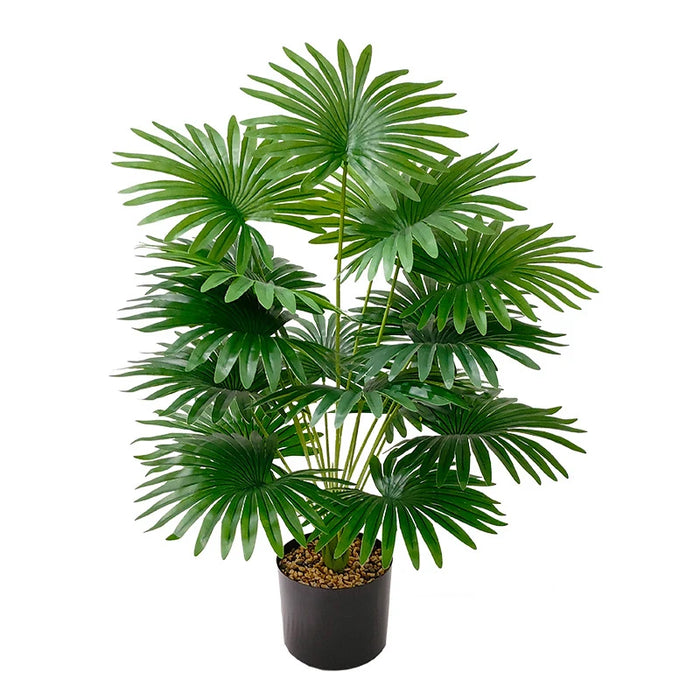 Artificial Tropical Tung Palm Tree – Large Floor Standing Fake Plant with Nordic Style Green Leaves for Home and Garden Décor
