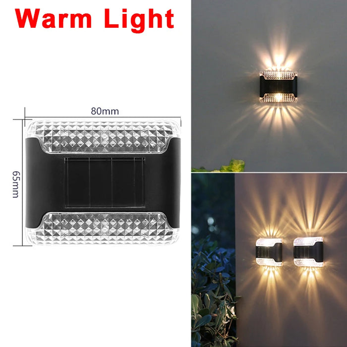 LED Solar Wall Lamp – Waterproof Up & Down Luminous Lighting for Garden, Fence, Stairs & Outdoor Decor