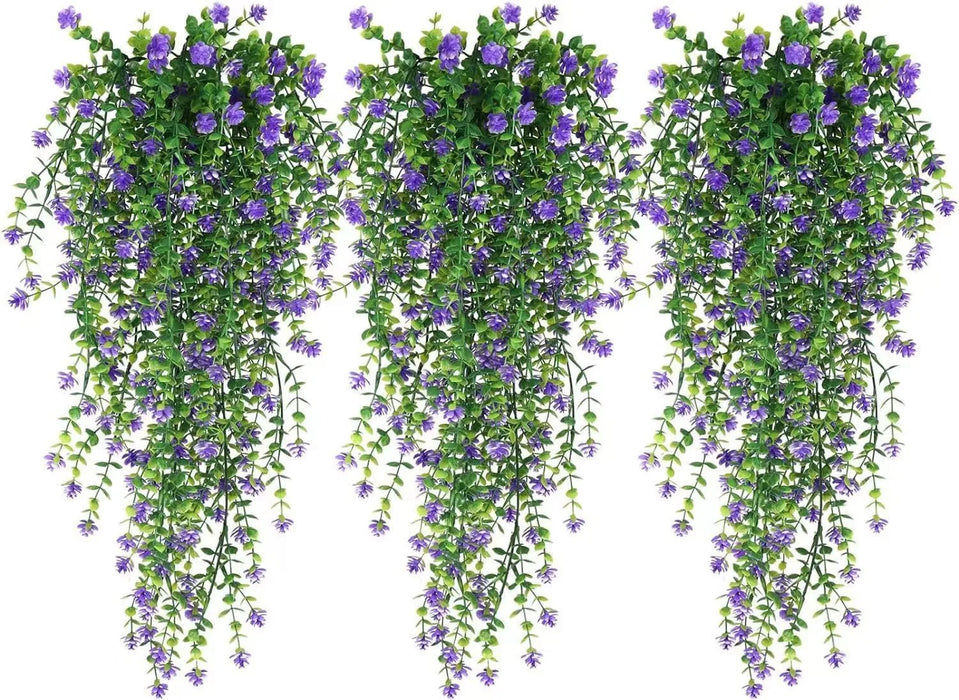 Artificial Eucalyptus Flower Garland – Realistic Faux Drooping Vine for Home, Wedding, and Garden Outdoor Wall Hanging Decoration