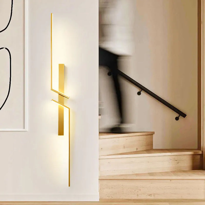 Modern Black and Gold LED Wall Lamp – Wall Mounted Lighting for Corridor, Bedroom, Living Room, and Indoor Spaces