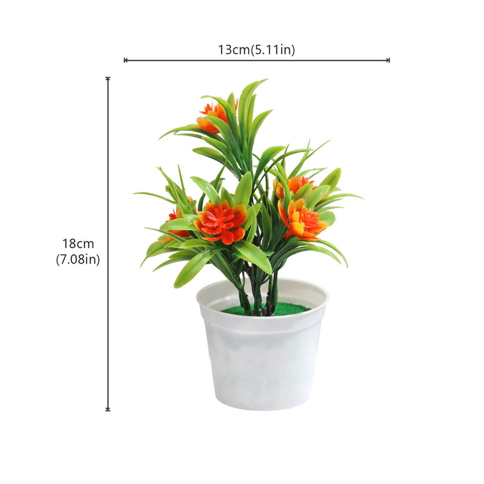 Artificial Bonsai Orange Pomegranate Fruit Tree – Potted Plastic Plant for Home, Windowsill, and Courtyard Decor