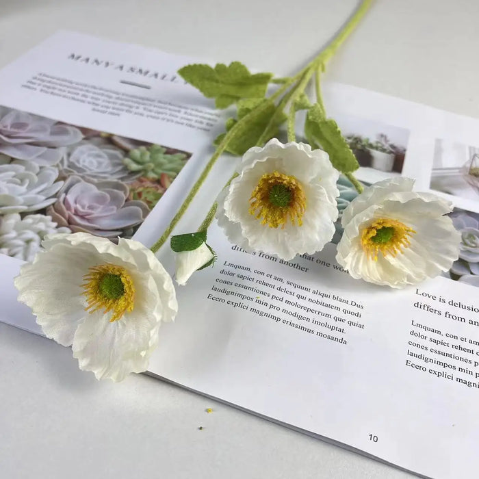 Artificial Silk Poppy Flowers Bouquet – Home Decor, Garden, Party, and Wedding Decoration, DIY Vase Accessories (1PC)