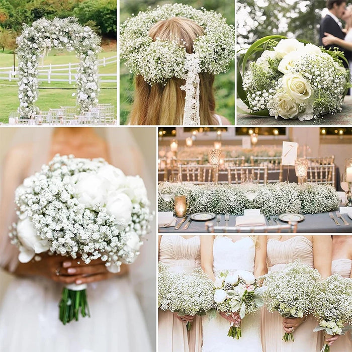 90 Heads Artificial Gypsophila Flowers – 61cm Plastic Floral Branch for DIY Wedding, Party, and Home Decorations