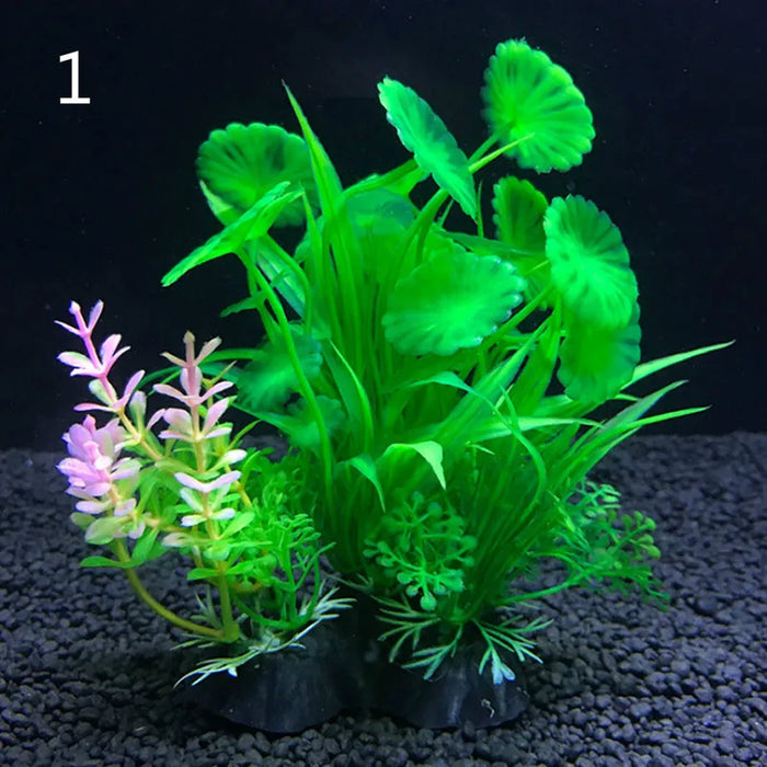 Artificial Aquarium Decor Plants – Plastic Water Grass Ornament, 14cm Tall Aquatic Plant for Fish Tank Decoration, 12 Color Options