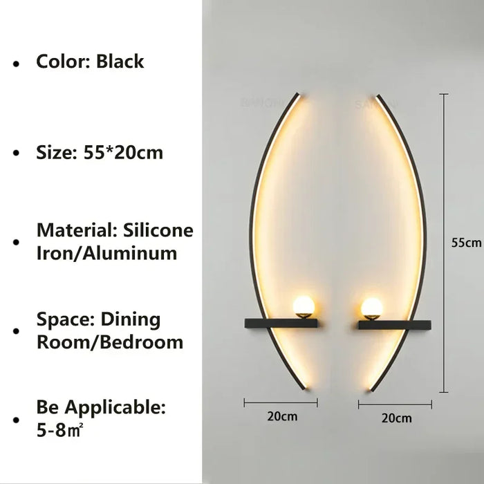 Nordic LED Wall Lamp – Modern Stripes Wall Sconce for Bedroom, Living Room, Study, and Stairs – Indoor Lighting Fixture with Up & Down Luster