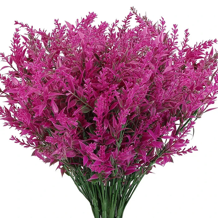 20 Bundles UV Resistant Outdoor Artificial Flowers – Faux Plastic Flowers for Home, Garden, and Wedding Décor