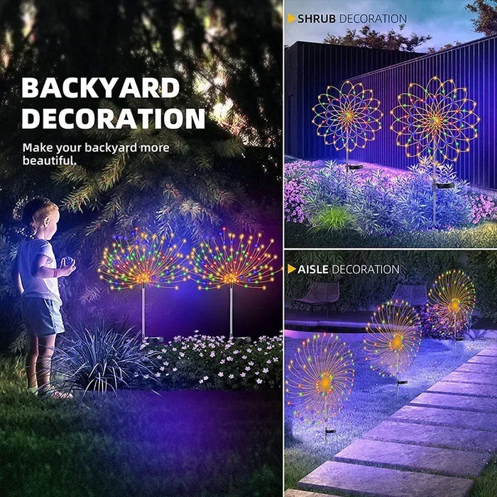 Solar LED Firework Fairy Lights – Outdoor Garden Decoration for Patio, Yard, Pathway, Christmas, Wedding & Holiday