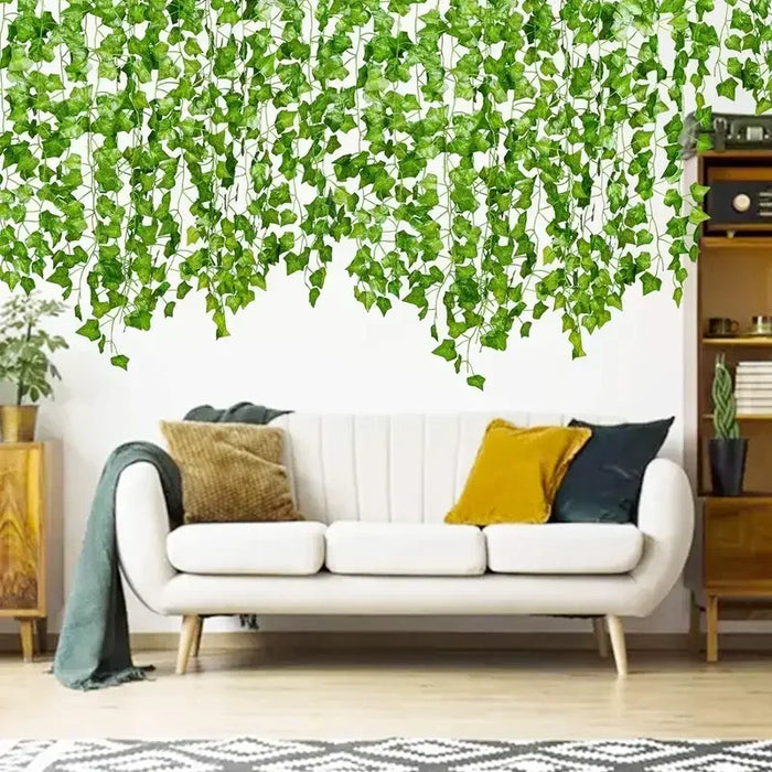 30pcs Artificial Ivy Vine Garland – Fake Green Leaves Hanging Creeper for Garden, Wedding, Party, and Home Decor