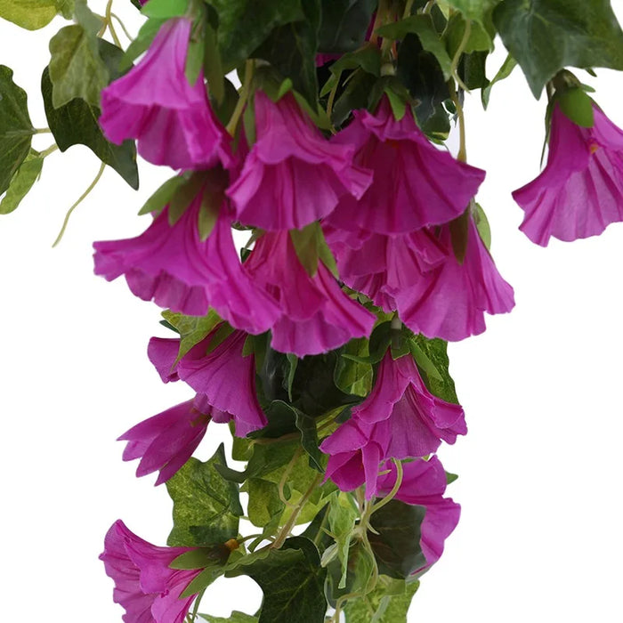 Artificial Morning Glory Trumpet Flower Vine – Silk Rattan Orchid for Home, Balcony, and Garden Wall Hanging Outdoor Decor