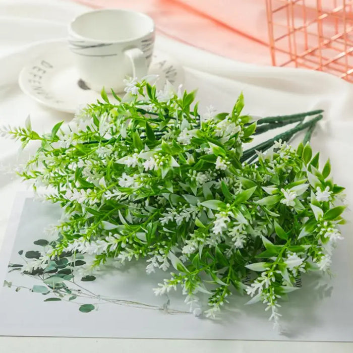 Artificial Lavender Flowers – Plastic Grass Bouquet for Wedding, Home, Garden, and DIY Photography Decoration