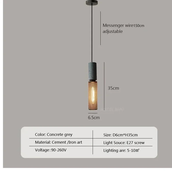 LED Retro Pendant Light – Creative Cement Head Hanging Fixture for Living Room, Dining Room, Bar, and Restaurant Decor – E27 Base