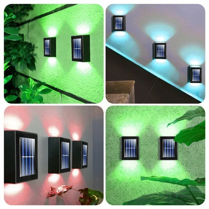Solar Up and Down Spot Lights Outdoor – Waterproof, Solar-Powered Wall Lamp for Garden, Fence, and Pathway Lighting – Decorative, Energy-Efficient