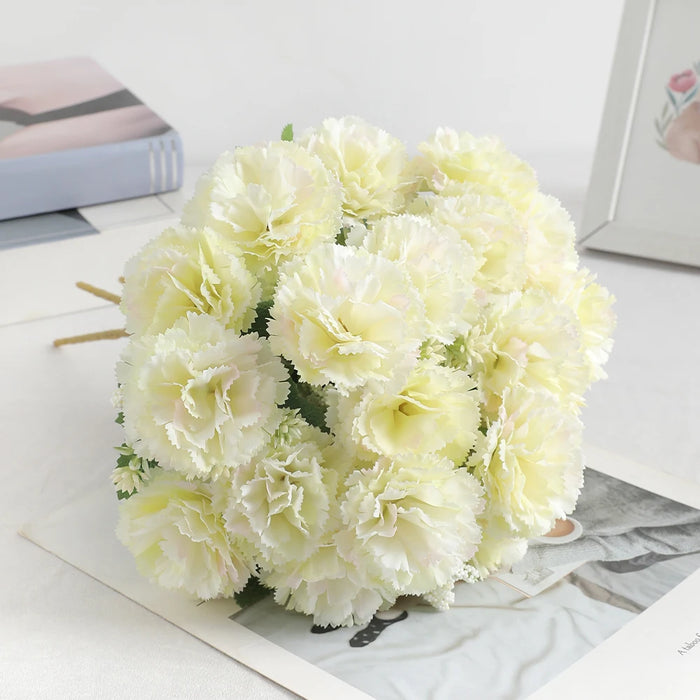 28cm Artificial Carnation Bouquet – 1/3 Pieces Silk Flower for Home, Wedding, Room, Garden Decoration, DIY Bride Holding Flowers