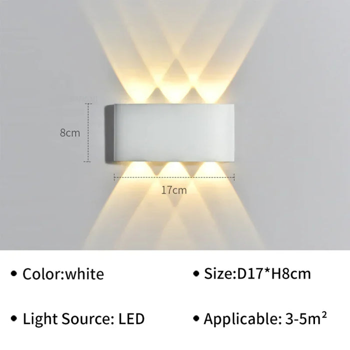 IP65 Waterproof LED Wall Lamp – Modern Outdoor Garden Sconce, Living Room Spotlight Lighting, Black Wall Mounted
