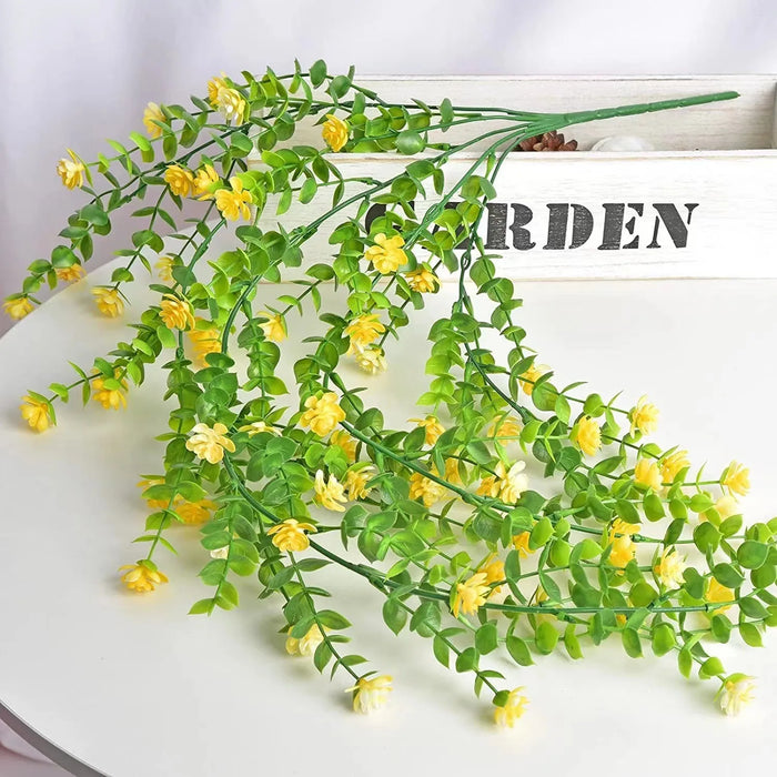 Artificial Eucalyptus Flower Garland – Realistic Faux Drooping Vine for Home, Wedding, and Garden Outdoor Wall Hanging Decoration