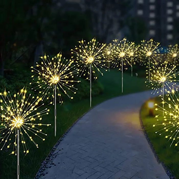 LED Solar Firework Lights – Waterproof Outdoor Garden Decoration Fairy Lights for Lawn, Patio, and Landscape, IP68 Protection