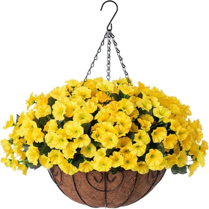 Artificial Hanging Flower Basket – 30cm Garden Decoration with Coconut Liner for Balcony, Patio, and Home Décor