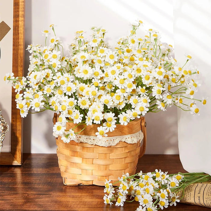 5/10/20Pcs Silk Artificial Daisy Flowers – White Daisy Fake Flower Bouquet for Wedding, Party Table, Home Decor, DIY Floral Arrangements