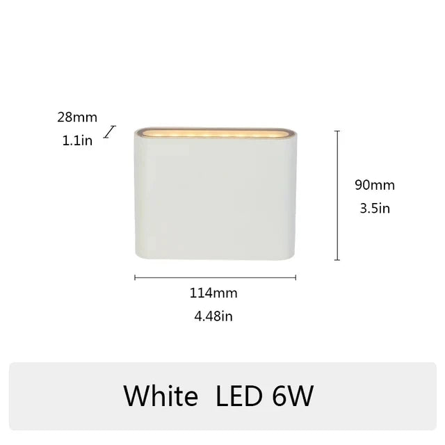Outdoor Waterproof LED Porch Lights – Dual-Head Up & Down Wall Lamp, IP65 Rated, Modern Aluminum 6W/12W AC85-265V for Indoor & Outdoor Use