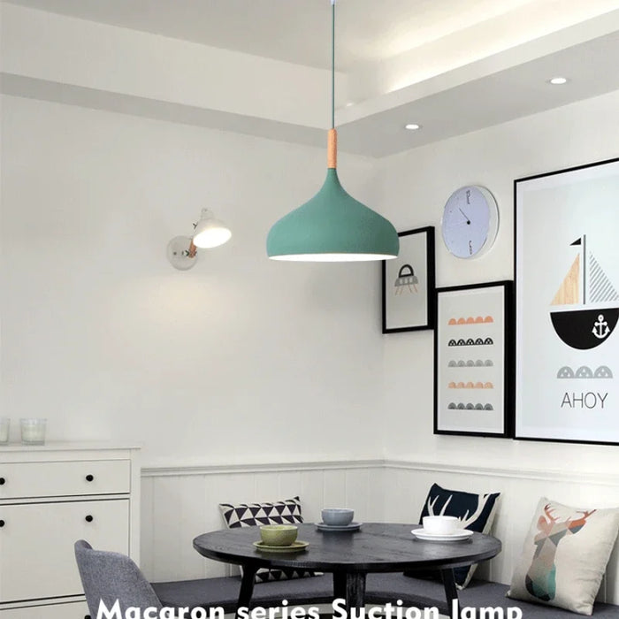 Modern Macaroon Pendant Lamp – Adjustable Single Chandelier for Bedroom, Restaurant, and Office