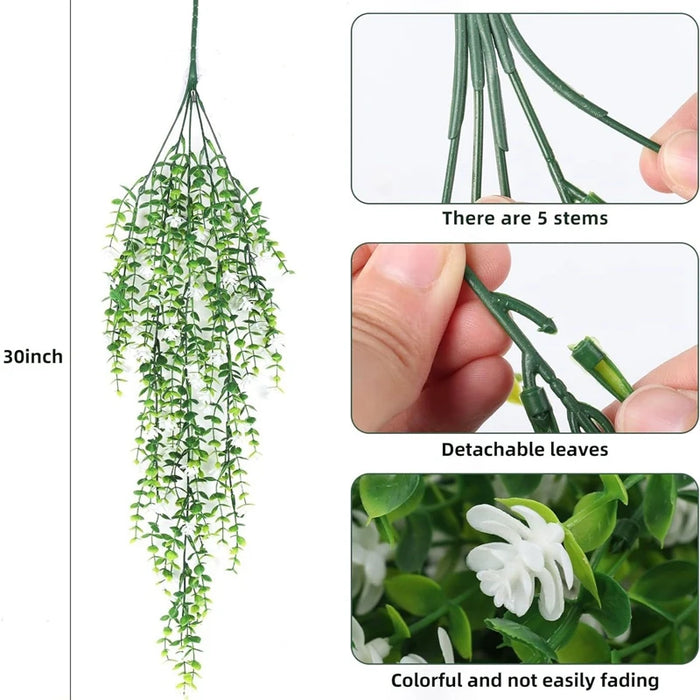 30-inch Artificial Eucalyptus Vine – Lifelike Fake Plant for Home, Wedding, Garden, and Outdoor Decoration