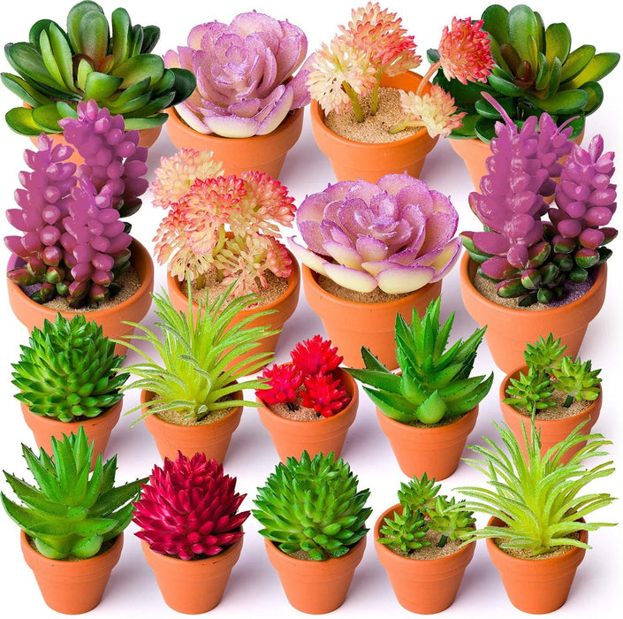 24pcs Artificial Succulent Plants – Realistic Faux Cactus and Aloe Stems for Terrariums, Wedding, Party, and Home Décor