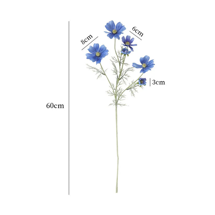 60CM Artificial Plush Chamomile Flowers – Silk Floral Ornaments for Wedding, Home, Dining Table, and Photography Decor