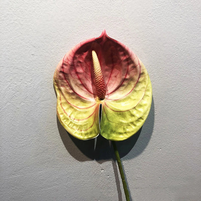 57CM Artificial Anthurium Flower – Realistic Faux Single Stem Flower for Wedding, Home, and Party Decoration