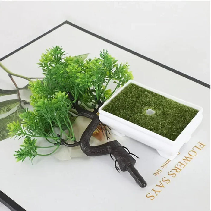 Artificial Bonsai Tree – 21pcs Plastic Potted Plants for Home, Office & Table Décor