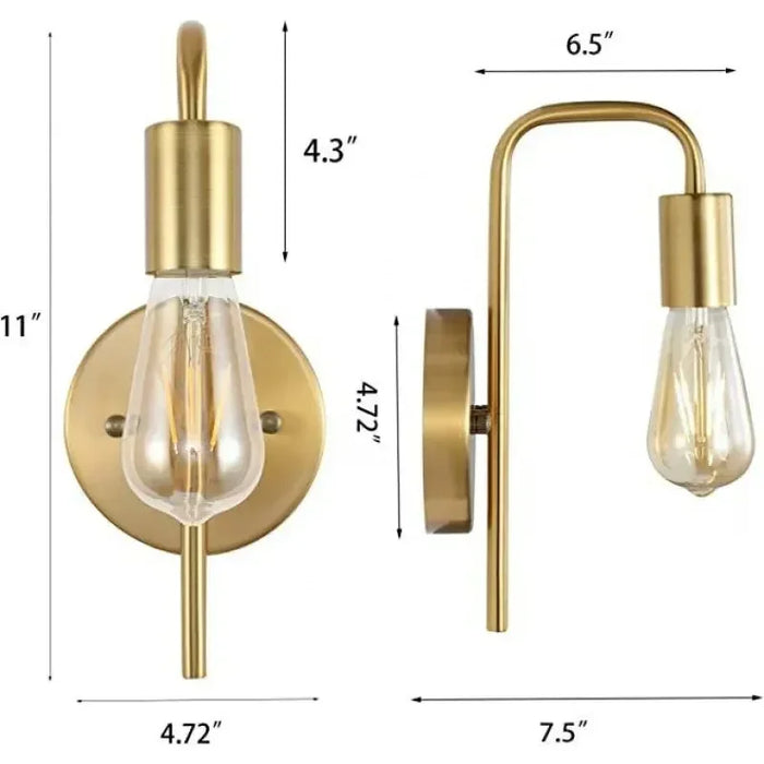 Nordic Simple Bedside Lamp – Creative Vintage Wall Lamp for Bedroom, Living Room, Corridor, and Hotel Spaces (E27, No Bulb Included)