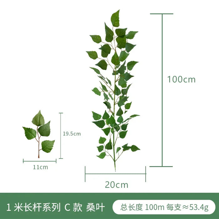 Artificial Silk Bamboo Leaf Flower Arrangement – 1m Long Eucalyptus Leaves for Spring Decoration, Indoor & Outdoor Use