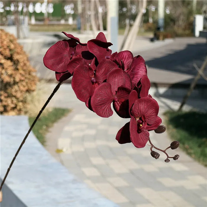 8-Head Artificial Orchid Phalaenopsis Branch – 95cm Silk Flower for Wedding, Home, and Table Decor, Photo Props