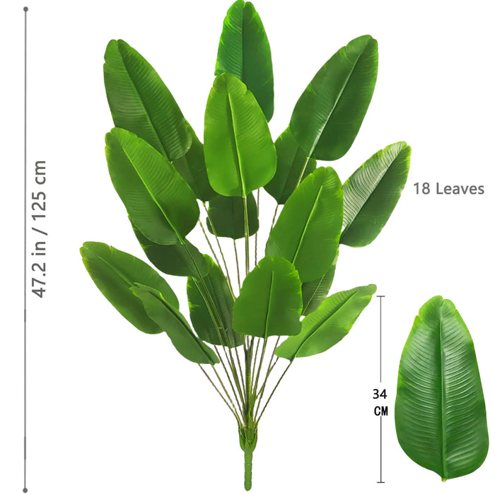 65-125cm Large Artificial Tropical Palm Tree – Real Touch Fake Banana Plant with 24 Leaves for Home, Garden, and Outdoor Decor