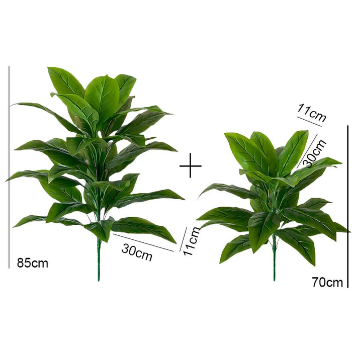 98cm Large Artificial Palm Tree – Monstera Plastic Leaves for Home and Garden Decoration, Lifelike Faux Plant for Indoor/Outdoor Use