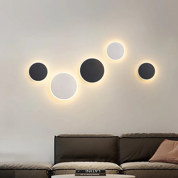 Touch Sensor Wall Lamp – LED Color-Changing Round Wall Light for Living Room, Corridor, Porch & Aisle with Acrylic Shade